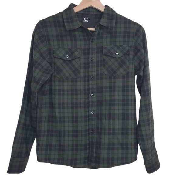 RSQ Other - RSQ Green Flannel Long Sleeve Button Up Shirt